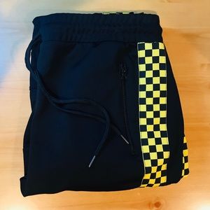 Forever21 Yellow Vans Checkered Sweatpants